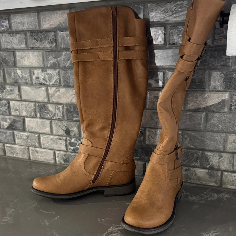 BareTraps Tan Over the‎ Knee Boots size 9 New in Box